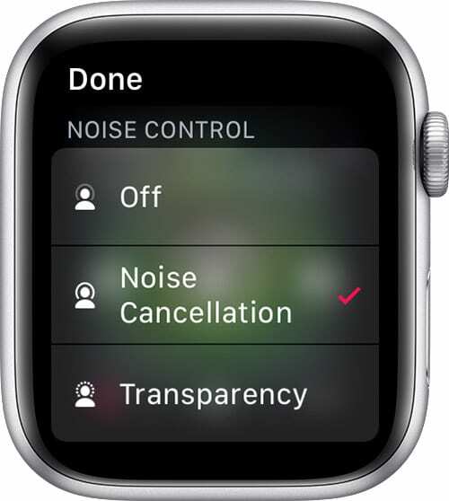 การควบคุมเสียงรบกวน AirPods Pro Apple Watch 3