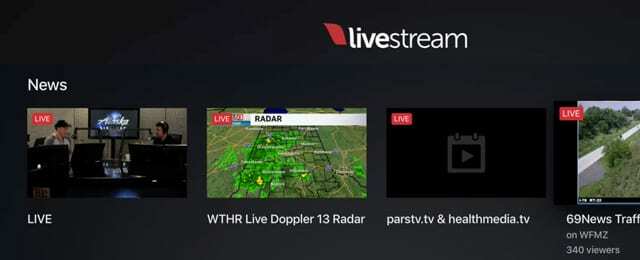 livestream-app för apple tv