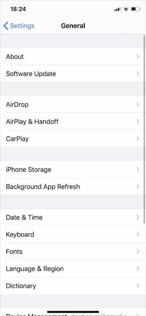 Software-Update-Option in den allgemeinen Einstellungen auf dem iPhone