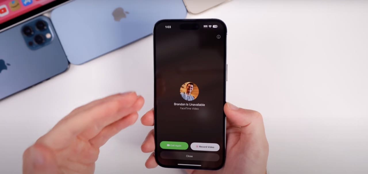 iOS 17의 FaceTime에서 통화 녹음