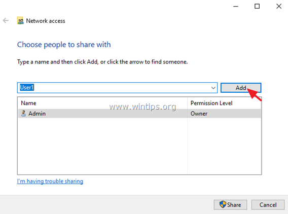 ota käyttöön tiedostojen jakaminen Windows 10