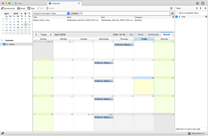 Thunderbird Lightning Calendar-app for Windows 