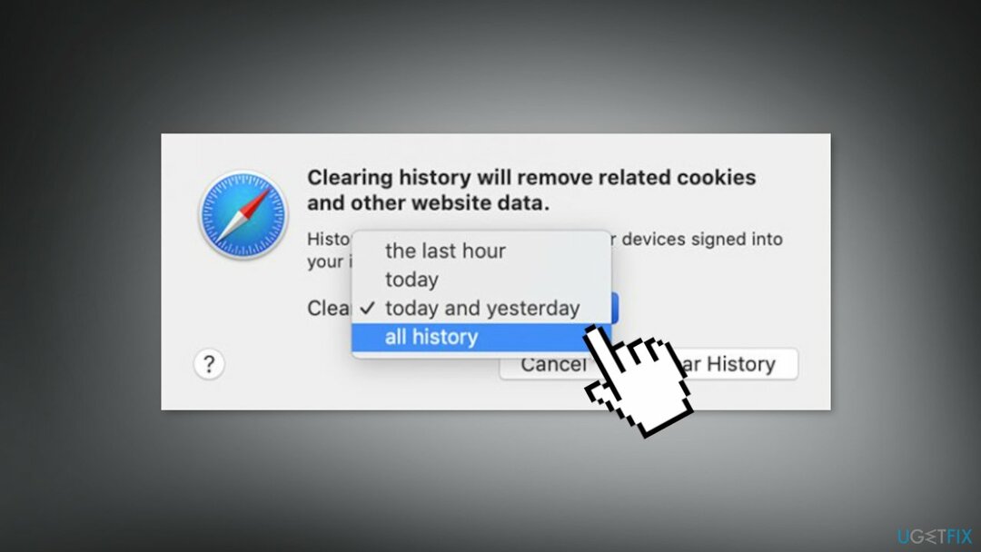 Очистить файлы cookie и кэш Safari