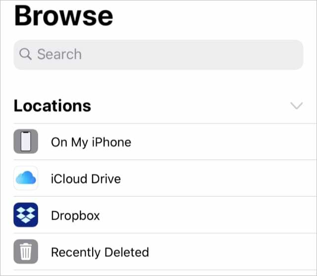 Umístění aplikace souborů v systému iOS