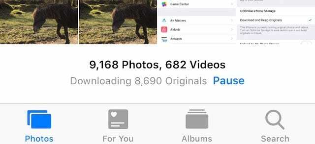 Fotografii care se descarcă de pe iCloud