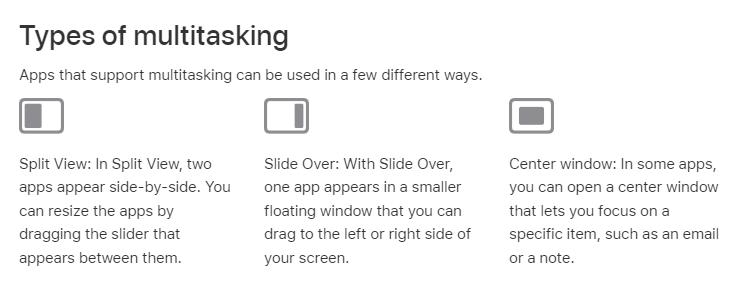 Три врсте мултитаскинга на иПадОС-у 15.0 и новијим (Фотографија: љубазношћу Аппле-а)