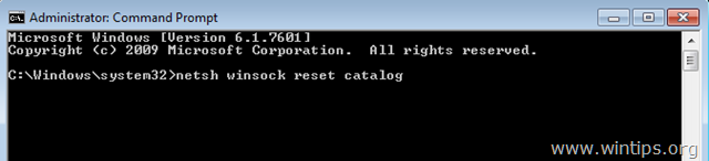 netsh winsock reset katalog