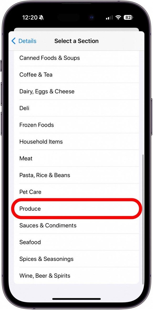 iOS 17の食料品リスト
