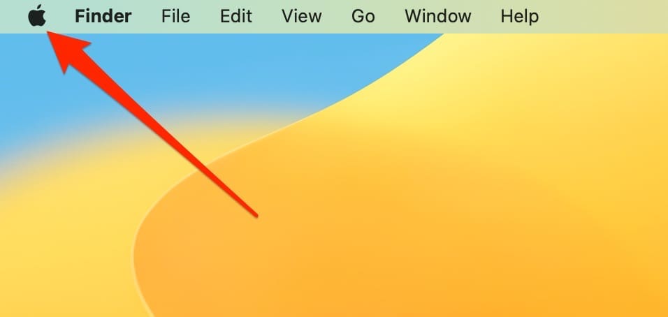 شعار Apple في لقطة شاشة شريط الأدوات