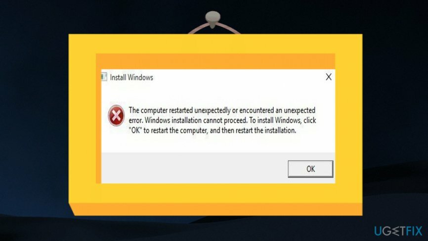 Kód chyby „Počítač se neočekávaně restartoval“.