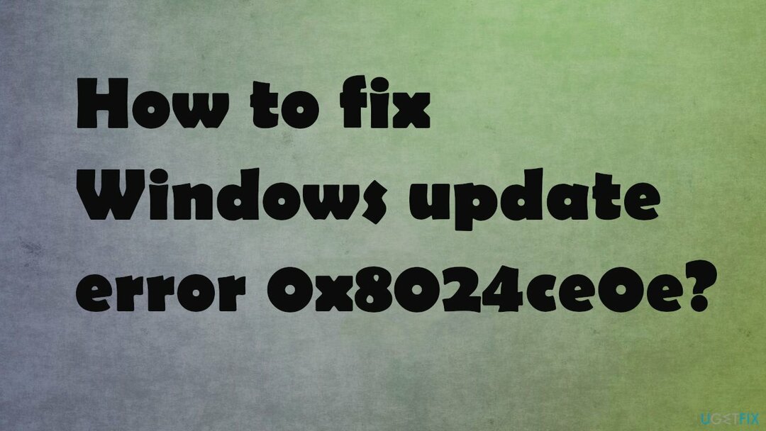 Windows-Update-Fehler 0x8024ce0e