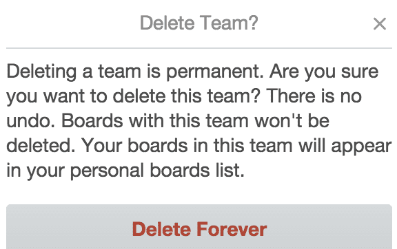 Team Trello löschen