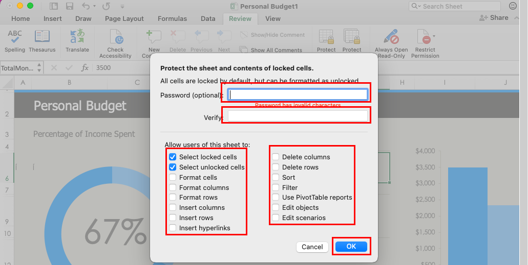 ისწავლეთ როგორ დაიცვათ Excel-ის ფაილი პაროლით Excel for Mac აპში