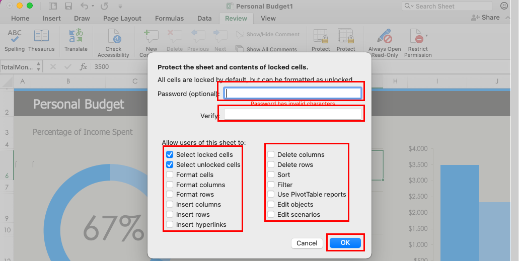 Lær hvordan du passordbeskytter en Excel-fil på Excel for Mac-appen