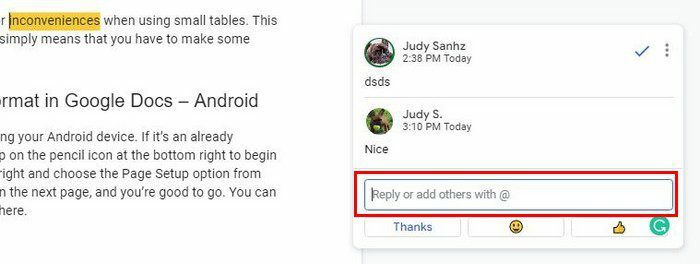 उत्तर दें टिप्पणी Google डॉक्स