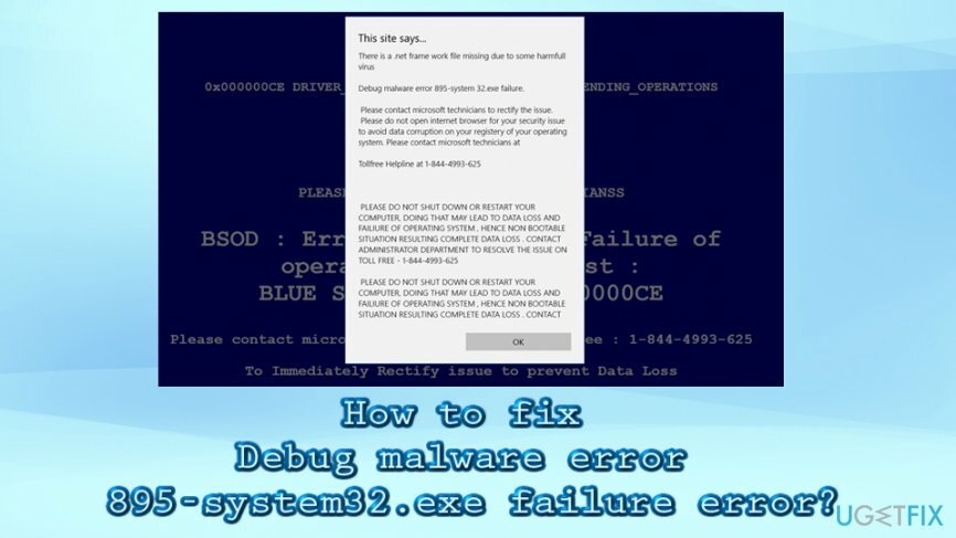 Error de depuración de malware 895-system32.exe failure error