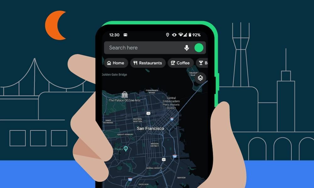 Actualizare pentru Android cu tema întunecată Google Maps