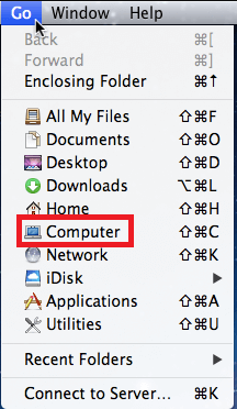 Klikněte na Počítač pro pokračování mac