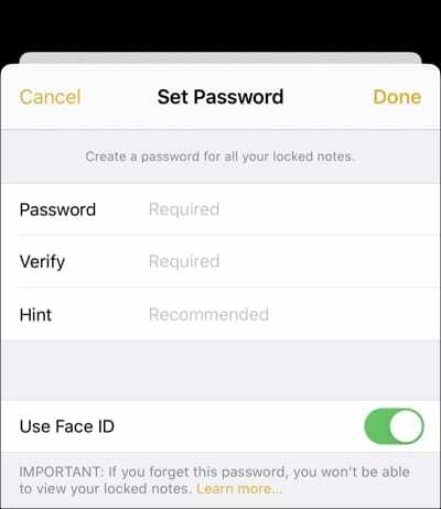 Passwortnotizen festlegen-iPhone