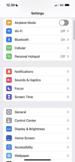 Snímek obrazovky zobrazující rozhraní aplikace Nastavení