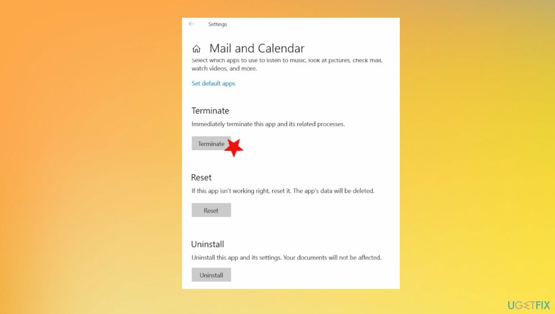 Beëindig de mail-app