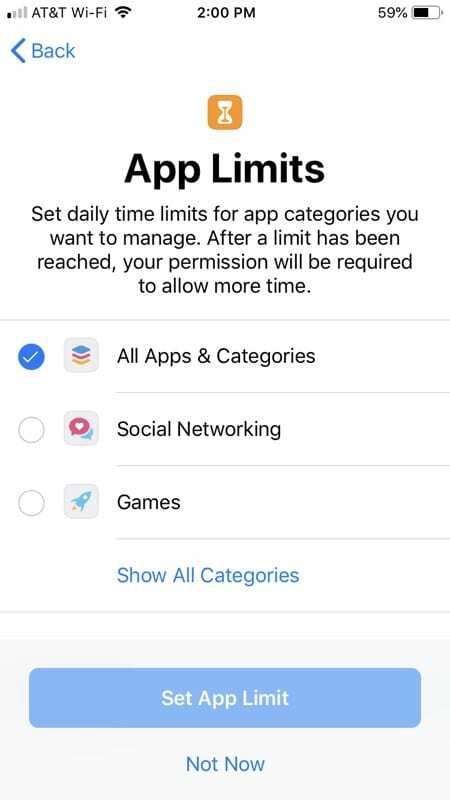App-Limits für die Bildschirmzeit festlegen
