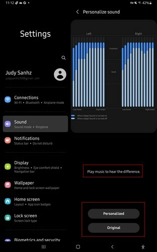 Adapt Sound Som de visualização do tablet Samsung
