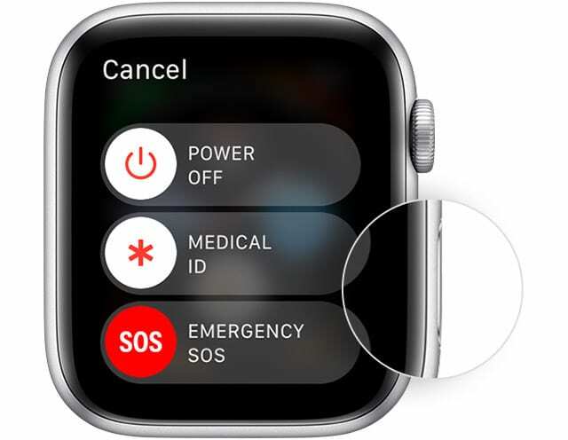 Πλαϊνό κουμπί στο Apple Watch για απενεργοποίηση