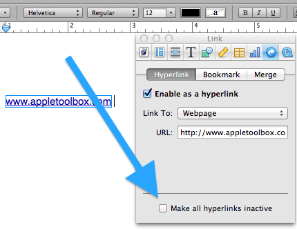 nonaktifkan semua hyperlink