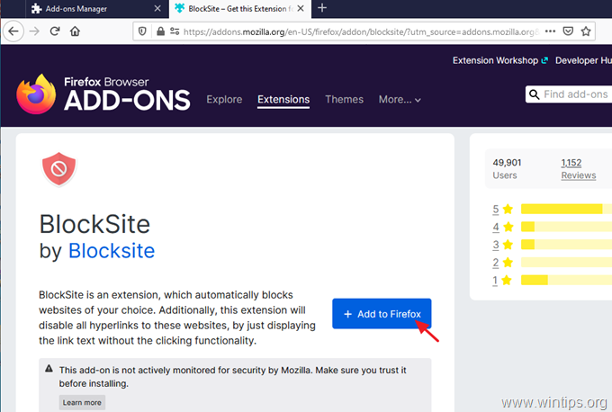 blocksite Firefox