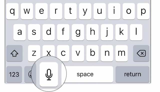 Bouton de dictée dans le clavier iOS