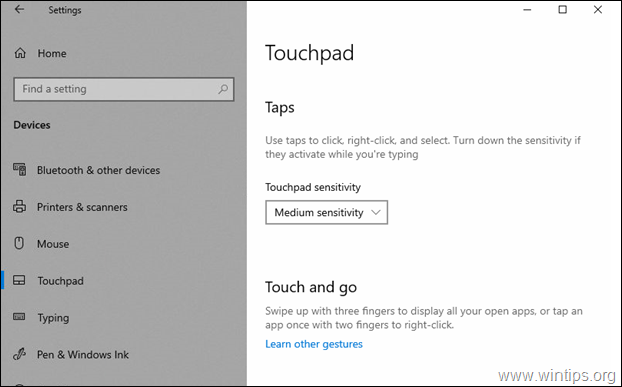 Липсват настройки на тъчпада в Windows 10