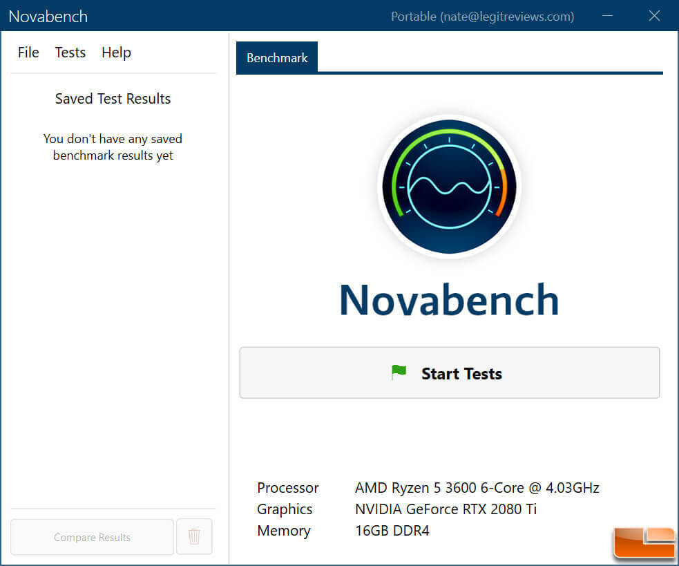 Novabench - CPU Benchmark-programvara för Windows 