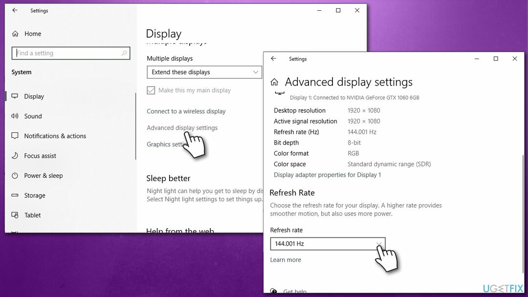 Verifique la frecuencia de actualización de su monitor