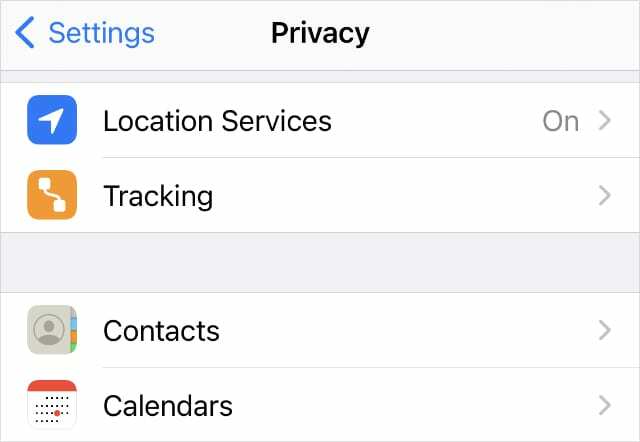Настройки конфиденциальности на iPhone