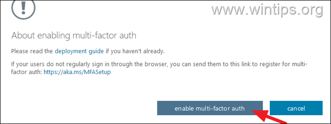 Aktifkan autentikasi Multifaktor Pusat Admin Microsoft 365