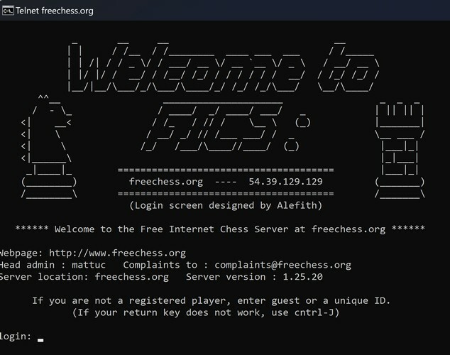 Telnet d'échecs gratuit