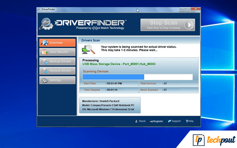 DriverFinder - Rechercher et mettre à jour le logiciel du pilote