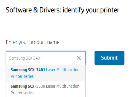 חפש את מנהל ההתקן של Samsung SCX 3401