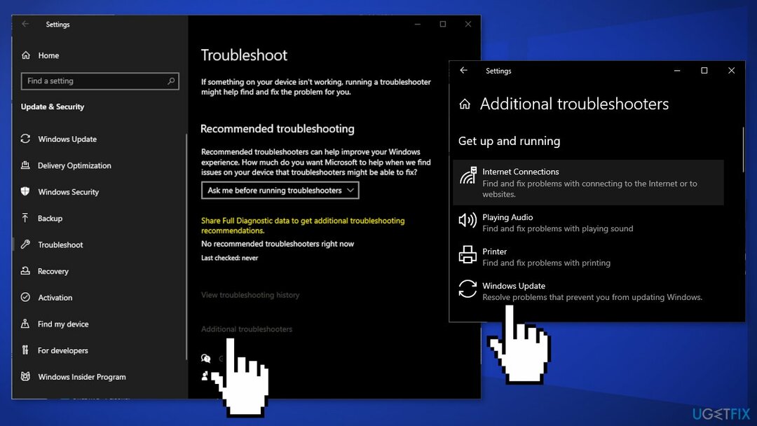 Voer de probleemoplosser voor Windows Update uit2