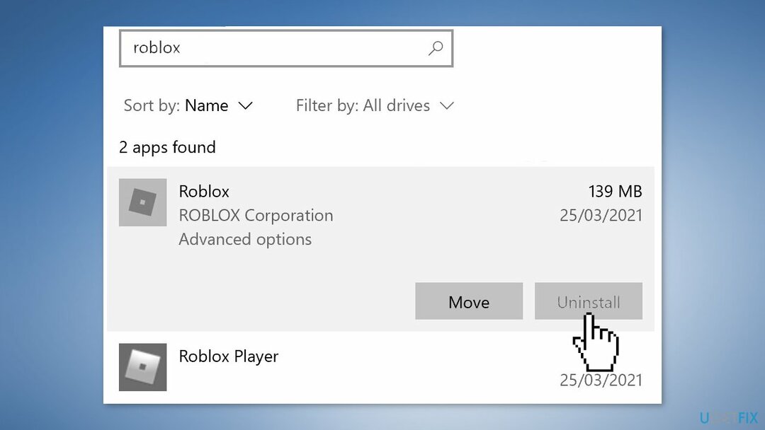 ติดตั้ง Roblox อีกครั้ง