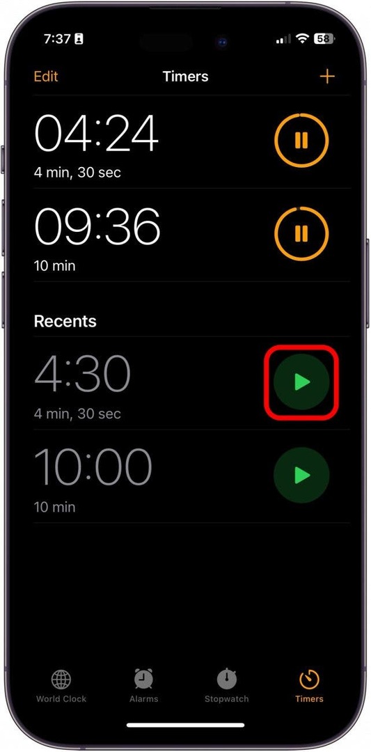 puis-je régler plusieurs minuteries sur iphone