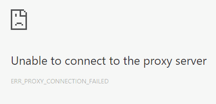 Chrome Imposibil de conectat la eroarea serverului proxy
