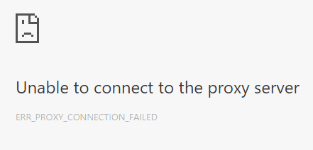 Proxy connection failure