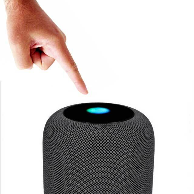 iš naujo nustatykite „HomePod“ paliesdami jo viršų