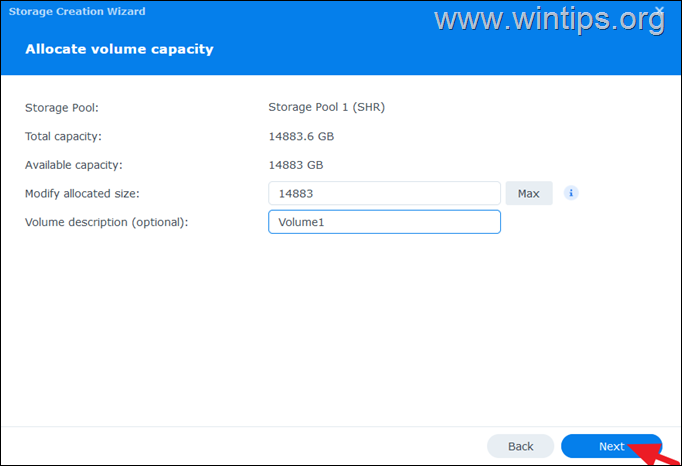 обсяг зберігання даних Synology