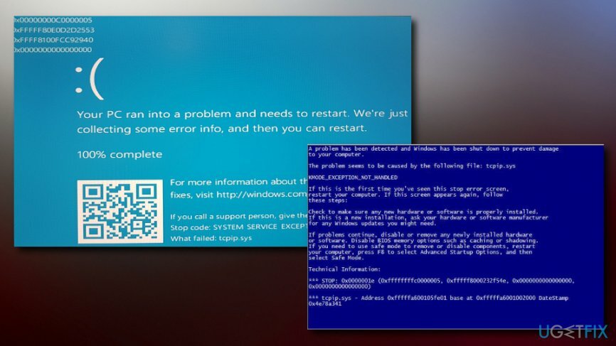 Tcpip.sys blue screen of death