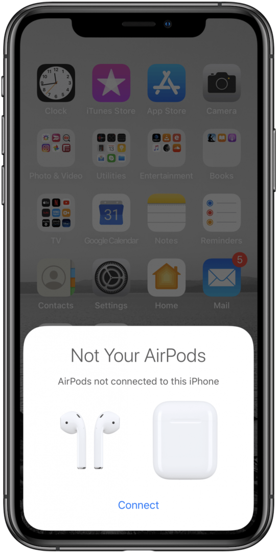 AirPod가 연결되지 않음: 새로운 AirPods 연결 1