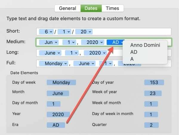 Εμφάνιση ημερομηνίας Προσθήκη στοιχείου-Mac