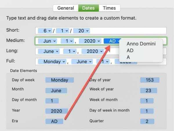 Datumvisning Lägg till element-Mac